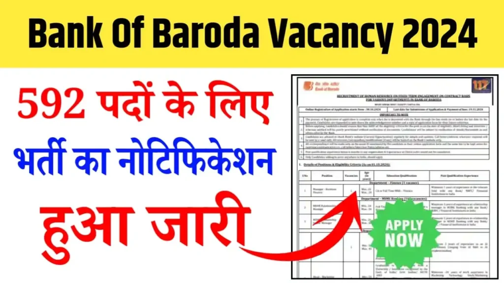 Bank of Baroda Vacancy 2024